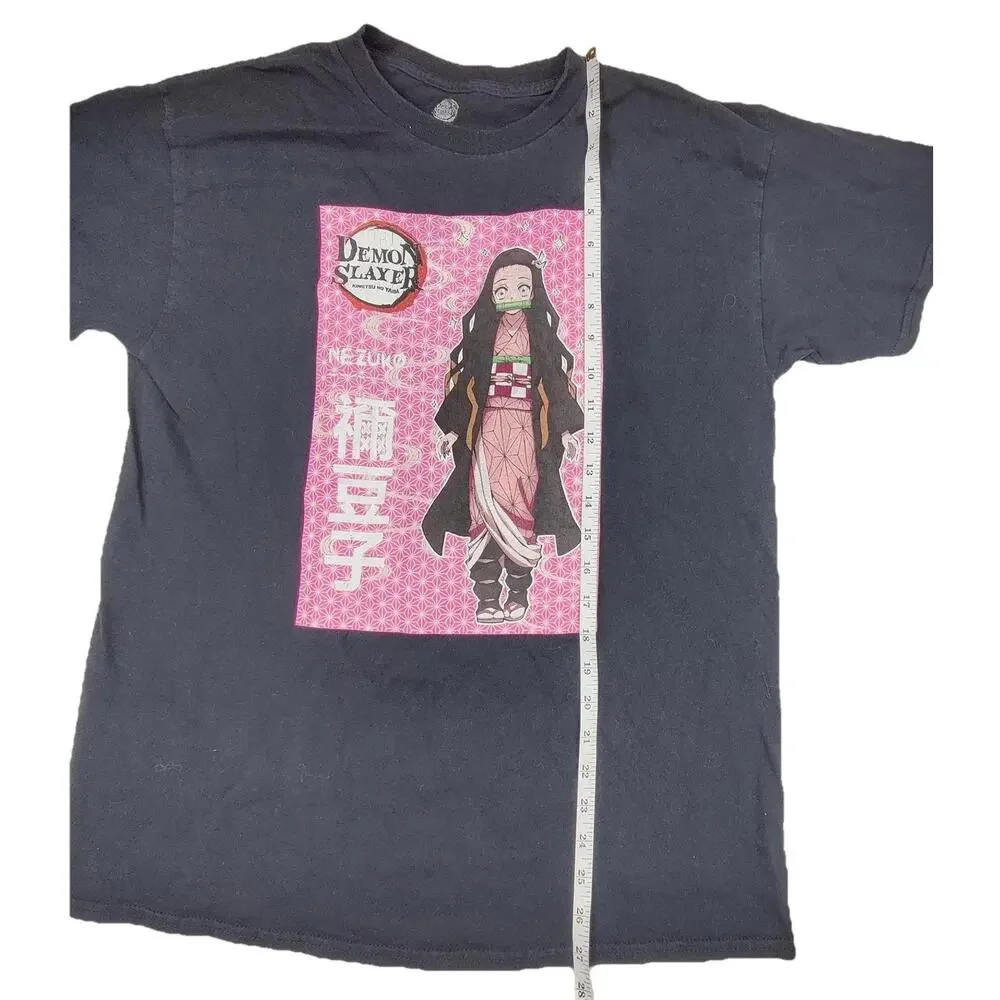 Demon Slayer Shirt Kids Large Black Nezuko Kamado Anime Graphic Tee Tagless
